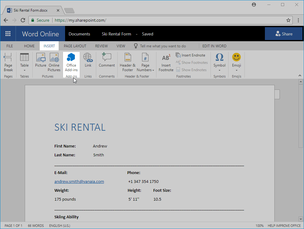 Send fax from Office 365