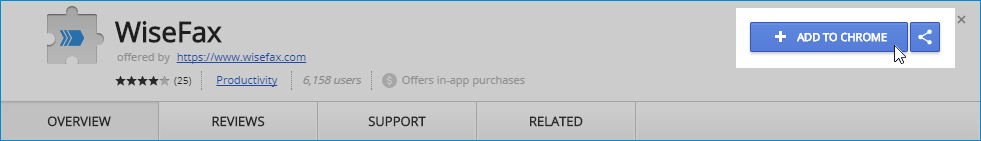 Add WiseFax extension to Chrome