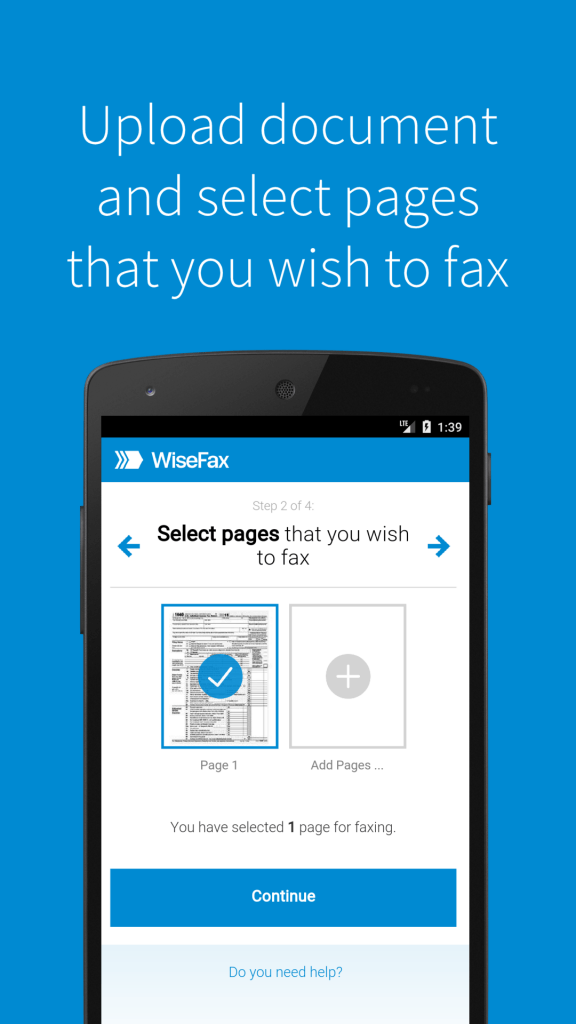 Send efax from Android