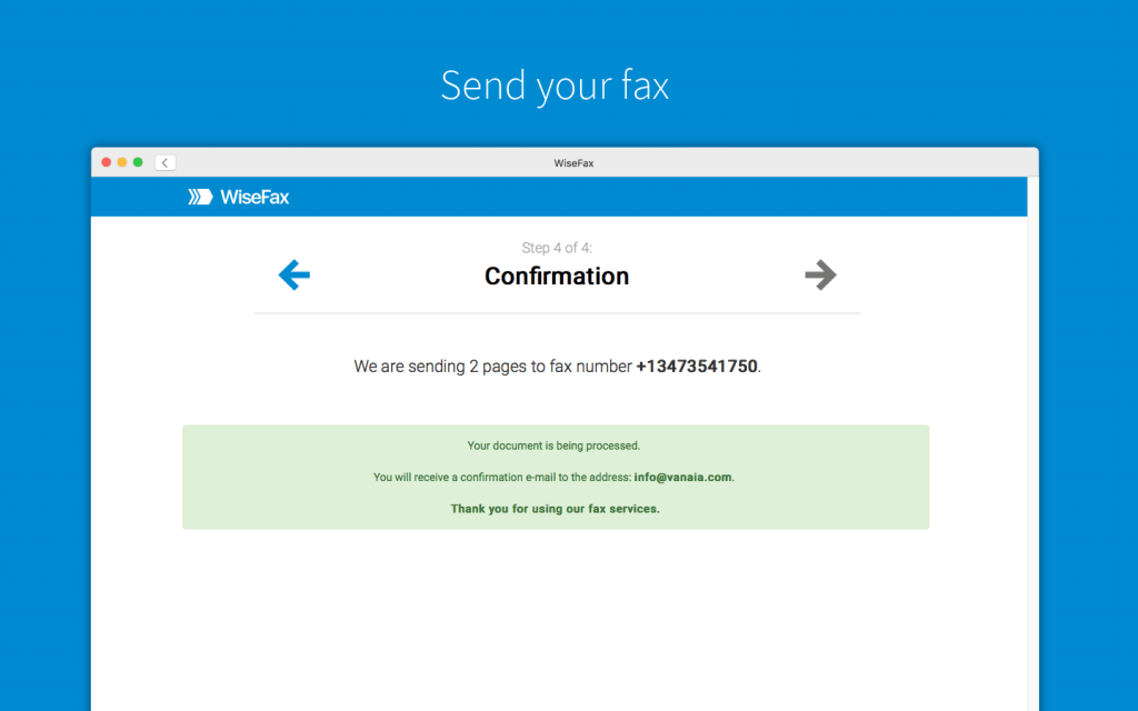 Send IRS form by fax with WiseFax