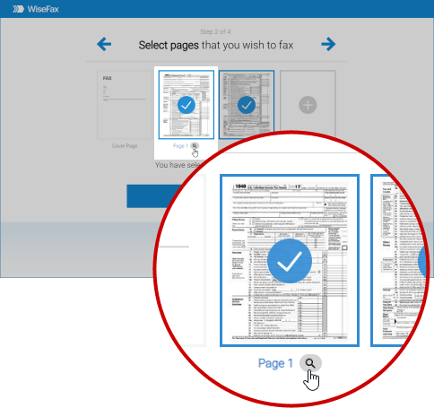 Correct and fax a document with WiseFax