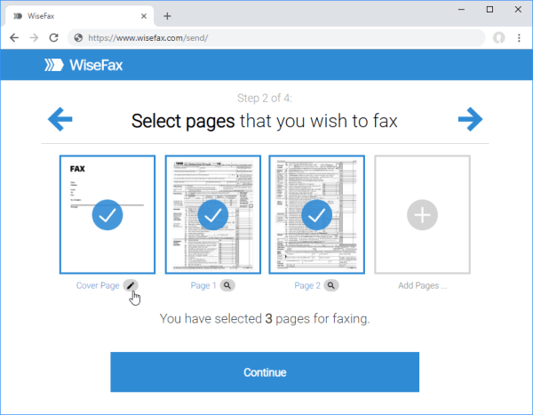 Add cover sheet to WiseFax