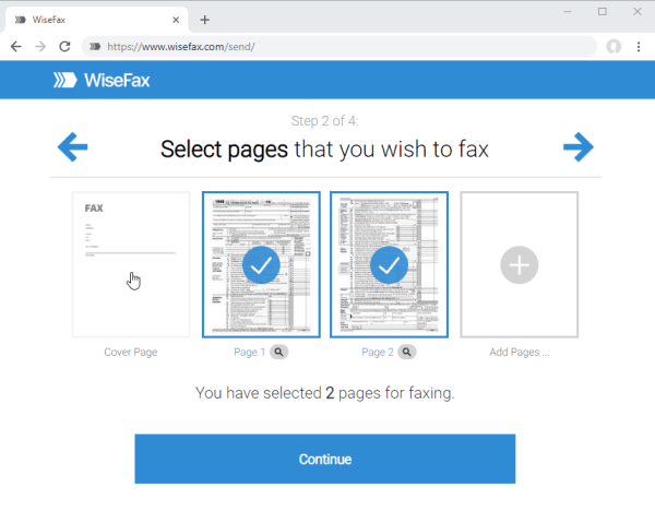 Add cover sheet to WiseFax