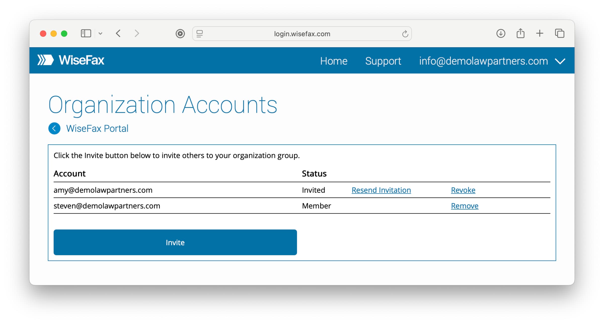 WiseFax - secure online fax service for law firms